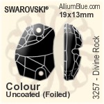 スワロフスキー Divine Rock ソーオンストーン (3257) 19x13mm - カラー（コーティングなし） プラチナフォイル