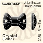Swarovski Bow Tie Sew-on Stone (3258) 16x11.5mm - Clear Crystal With Platinum Foiling
