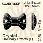 Swarovski Bow Tie Sew-on Stone (3258) 12x8.5mm - Crystal Effect With Platinum Foiling