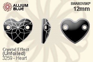 Swarovski Heart Sew-on Stone (3259) 12mm - Crystal Effect Unfoiled - Haga Click en la Imagen para Cerrar