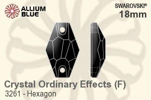 スワロフスキー Hexagon ソーオンストーン (3261) 18mm - クリスタル（オーディナリー　エフェクト） プラチナフォイル - ウインドウを閉じる