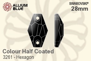 スワロフスキー Hexagon ソーオンストーン (3261) 28mm - カラー（ハーフ　コーティング） 裏面にホイル無し - ウインドウを閉じる