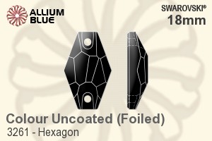 スワロフスキー Hexagon ソーオンストーン (3261) 18mm - カラー（コーティングなし） プラチナフォイル - ウインドウを閉じる