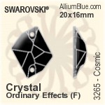 スワロフスキー Cosmic ソーオンストーン (3265) 20x16mm - クリスタル エフェクト 裏面プラチナフォイル