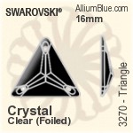 施华洛世奇 Triangle 手缝石 (3270) 16mm - 透明白色 白金水银底