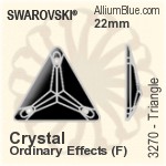 施华洛世奇 Triangle 手缝石 (3270) 22mm - 白色（半涂层） 白金水银底