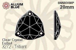 Swarovski Trilliant Sew-on Stone (3272) 20mm - Clear Crystal With Platinum Foiling - Haga Click en la Imagen para Cerrar
