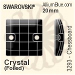 スワロフスキー Chessboard ソーオンストーン (3293) 20mm - クリスタル 裏面プラチナフォイル