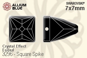 スワロフスキー Square Spike ソーオンストーン (3296) 7x7mm - クリスタル エフェクト 裏面プラチナフォイル