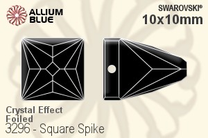 施华洛世奇 正方形 Spike 手缝石 (3296) 10x10mm - 白色（半涂层） 白金水银底 - 关闭视窗 >> 可点击图片