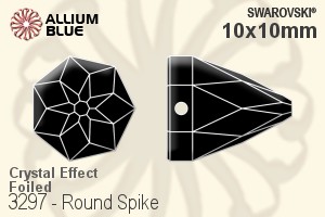 Swarovski Round Spike Sew-on Stone (3297) 10x10mm - Crystal Effect With Platinum Foiling