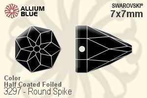 スワロフスキー ラウンド Spike ソーオンストーン (3297) 7x7mm - カラー（ハーフ　コーティング） 裏面プラチナフォイル - ウインドウを閉じる