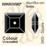 Swarovski Square Sew-on Stone (3400) 8mm - Colour (Uncoated)