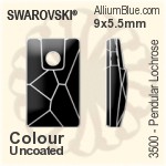 Swarovski Pendular Lochrose Sew-on Stone (3500) 9x5.5mm - Colour (Uncoated) Unfoiled