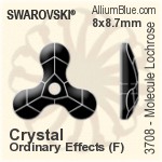 スワロフスキー Molecule Lochrose ソーオンストーン (3708) 8x8.7mm - クリスタル エフェクト 裏面プラチナフォイル