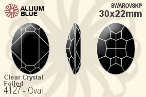 Swarovski Oval Fancy Stone (4127) 30x22mm - Clear Crystal With Platinum Foiling - Haga Click en la Imagen para Cerrar