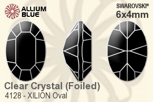 Swarovski XILION Oval Fancy Stone (4128) 6x4mm - Clear Crystal With Platinum Foiling - Haga Click en la Imagen para Cerrar