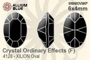 Swarovski XILION Oval Fancy Stone (4128) 6x4mm - Crystal Effect With Platinum Foiling - Haga Click en la Imagen para Cerrar