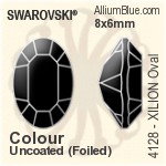 施華洛世奇XILION施亮橢圓形 花式石 (4128) 8x6mm - 顏色 白金水銀底