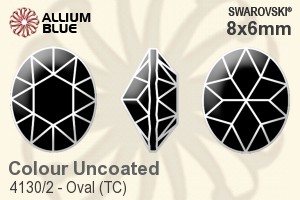 Swarovski Oval (TC) Fancy Stone (4130/2) 8x6mm - Colour (Uncoated) Unfoiled