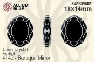スワロフスキー Baroque Mirror ファンシーストーン (4142) 18x14mm - クリスタル 裏面プラチナフォイル - ウインドウを閉じる