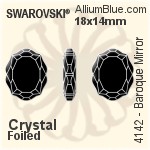 Swarovski Baroque Mirror Fancy Stone (4142) 18x14mm - Clear Crystal With Platinum Foiling