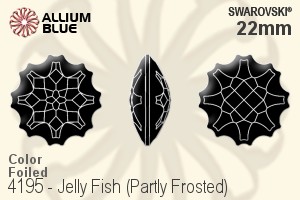 スワロフスキー Jelly Fish (Partly Frosted) ファンシーストーン (4195) 22mm - カラー 裏面プラチナフォイル - ウインドウを閉じる