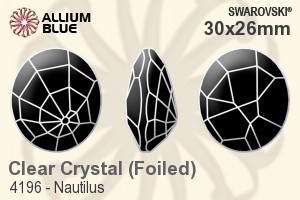 Swarovski Nautilus Fancy Stone (4196) 30x26mm - Clear Crystal With Platinum Foiling - Haga Click en la Imagen para Cerrar
