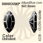 Swarovski XILION Navette Fancy Stone (4228) 5x2.5mm - Color Unfoiled