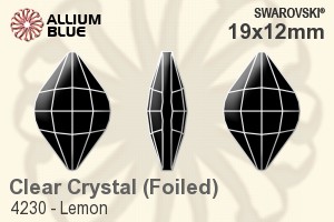 Swarovski Lemon Fancy Stone (4230) 19x12mm - Clear Crystal With Platinum Foiling - Haga Click en la Imagen para Cerrar