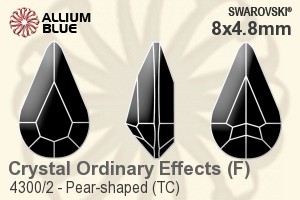 スワロフスキー Pear-shaped (TC) ファンシーストーン (4300/2) 8x4.8mm - クリスタル （オーディナリー　エフェクト） ゴールドフォイル - ウインドウを閉じる