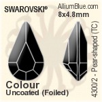 Swarovski Pear-shaped (TC) Fancy Stone (4300/2) 8x4.8mm - Colour (Uncoated) With Green Gold Foiling