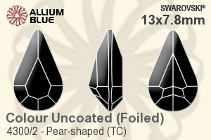 スワロフスキー Pear-shaped (TC) ファンシーストーン (4300/2) 13x7.8mm - カラー（コーティングなし） ゴールドフォイル