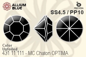 Preciosa MC Chaton OPTIMA (431 11 111) SS4.5 / PP10 - Color Unfoiled - Click Image to Close