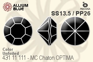 Preciosa MC Chaton OPTIMA (431 11 111) SS13.5 / PP26 - Color Unfoiled - Haga Click en la Imagen para Cerrar