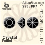 Preciosa MC Chaton OPTIMA (431 11 111) SS3 / PP7 - Clear Crystal With Golden Foiling