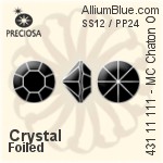 寶仕奧莎 機切尖底石 OPTIMA (431 11 111) SS12 / PP24 - 透明白色 金箔底