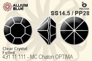 Preciosa MC Chaton (431 11 111) SS14.5 / PP28 - Clear Crystal With Golden Foiling