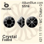 Preciosa MC Chaton OPTIMA (431 11 111) SS16 - Clear Crystal With Golden Foiling