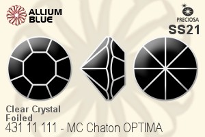 Preciosa MC Chaton OPTIMA (431 11 111) SS21 - Clear Crystal With Golden Foiling