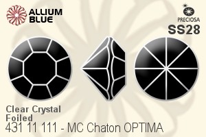 Preciosa MC Chaton OPTIMA (431 11 111) SS28 - Clear Crystal With Golden Foiling