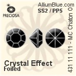 Preciosa MC Chaton (431 11 111) SS2 / PP5 - Crystal (Coated) With Silver Foiling
