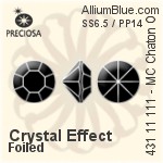 Preciosa MC Chaton OPTIMA (431 11 111) SS6.5 / PP14 - Crystal Effect With Silver Foiling