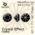 Preciosa MC Chaton (431 11 111) SS9.5 / PP20 - Crystal (Coated) With Silver Foiling