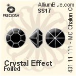 Preciosa MC Chaton OPTIMA (431 11 111) SS17 - Crystal Effect With Silver Foiling