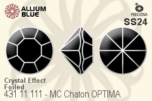 Preciosa MC Chaton OPTIMA (431 11 111) SS24 - Crystal Effect With Silver Foiling - Click Image to Close