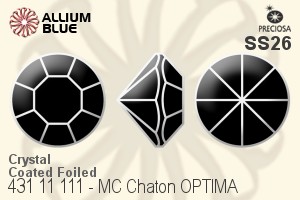 Preciosa MC Chaton OPTIMA (431 11 111) SS26 - Crystal Effect With Silver Foiling - Click Image to Close