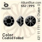Preciosa プレシオサ MC マシーンカットチャトン OPTIMA (431 11 111) SS2 / PP5 - カラー（コーティング） 裏面ゴールドフォイル