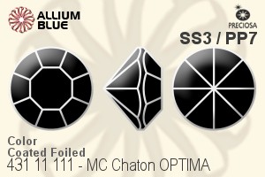 Preciosa MC Chaton OPTIMA (431 11 111) SS3 / PP7 - Color (Coated) With Golden Foiling - Click Image to Close