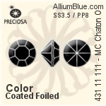 Preciosa MC Chaton OPTIMA (431 11 111) SS3.5 / PP8 - Color (Coated) With Golden Foiling